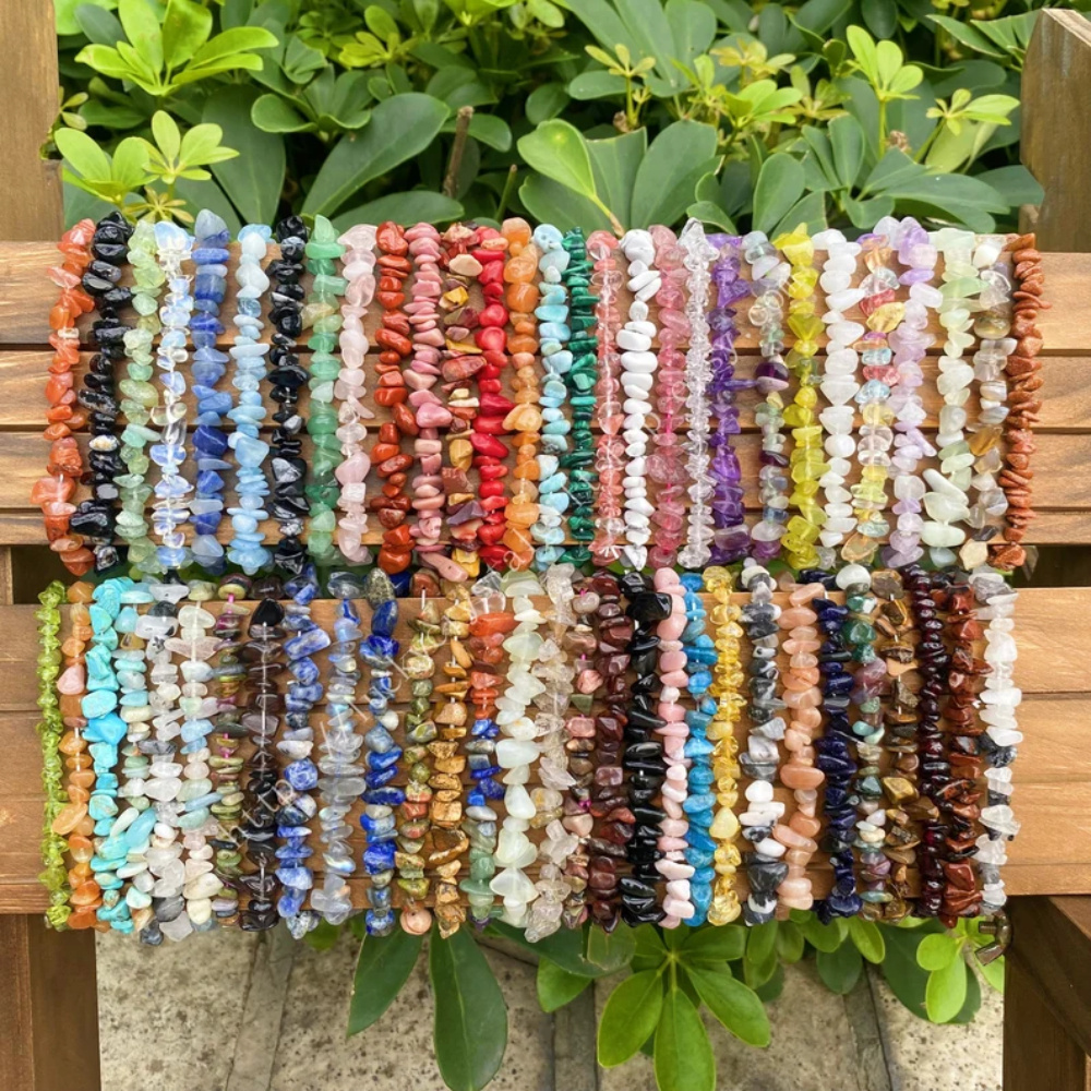 Random 20pcs Natural Stone Bracelets for Women - Amethyst, Labradorite, Turquoise & Rose Quartz Christmas Gift