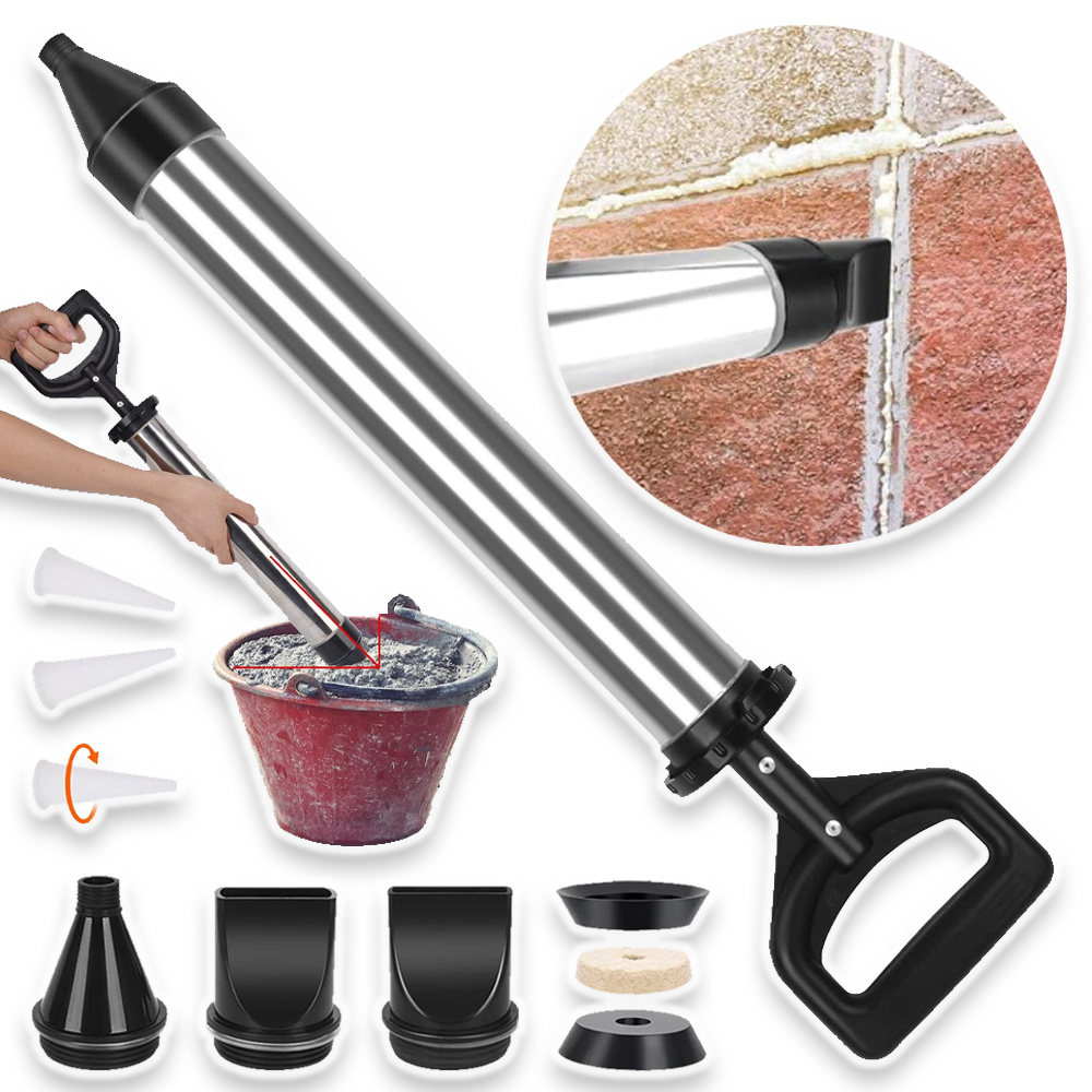 Image of Sturdy Cement Mortar Grouting Instrument, Featuring An Ergonomic Grip And 4 Nozzles, Ideal For Caulking During For Home Improvement Joint Filling