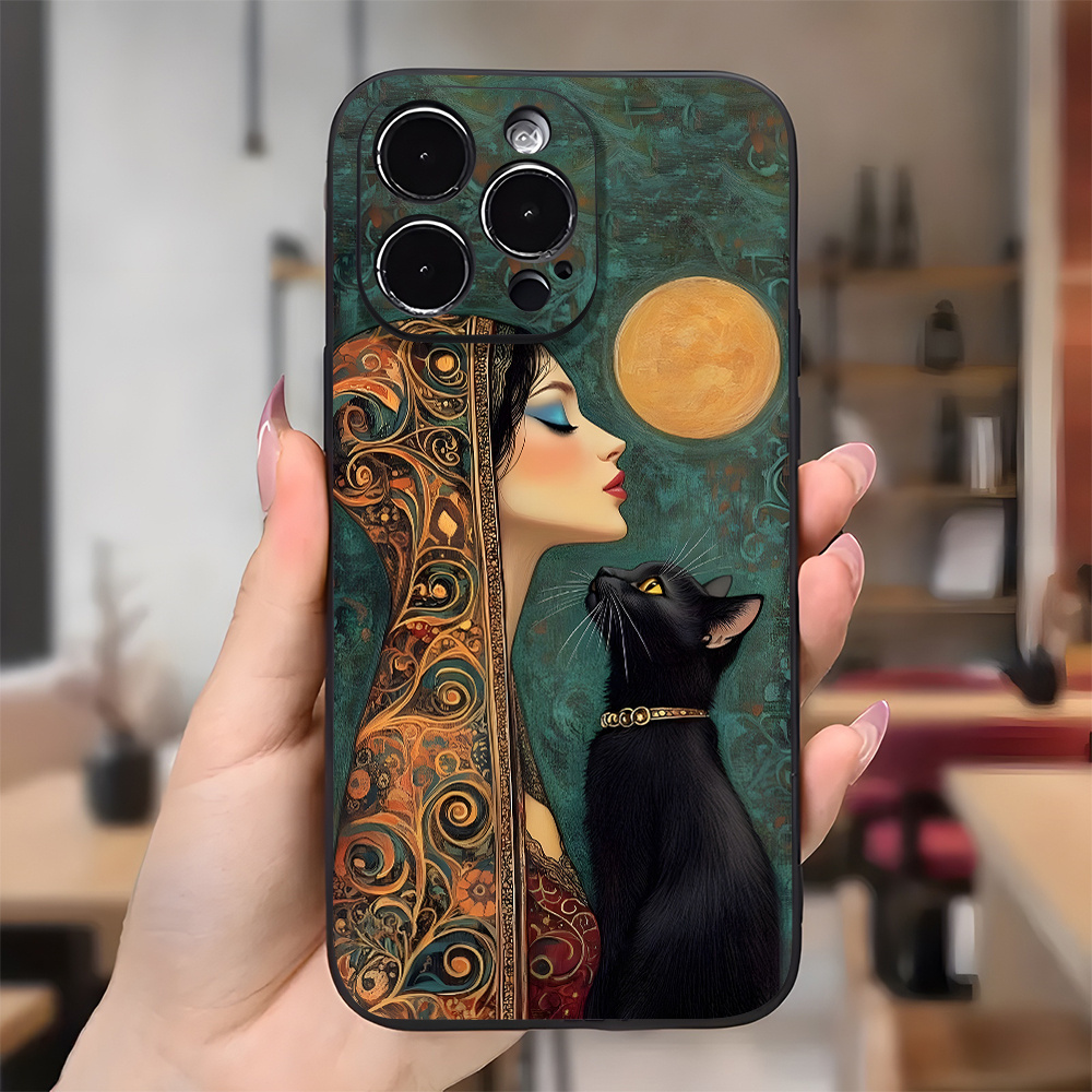 TEMU Phone Case - Phone Case - Aesthetic Collage Of Vintage Cat Fashion Illustrations, Perfect For An For Iphone Case Compatible With Models 16, 11,