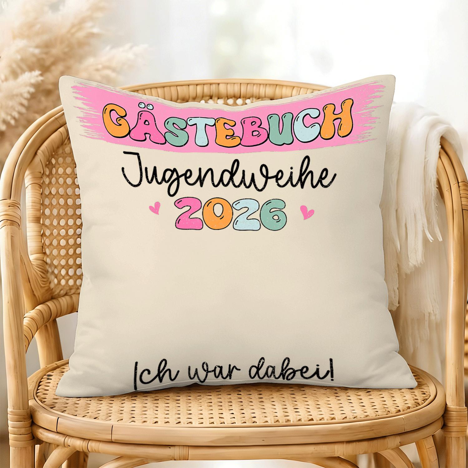 E-shop Jugendweihe 2026 Gästebuch Gästeliste für Groovy Dekokissenbezug 1 Stück 45X45Cm Doppelseitiger Druck Kissenbezug für und Weihnachtsgeschenke