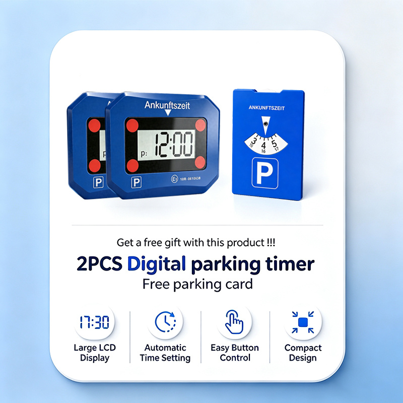 3pcs Sign Set (2 Square + 1 Standard Sign) | Auto-sensing Electronic Timer | Hd Digital Display License Plate Number | Compact, Portable & Functional | Holiday Gift For Family &