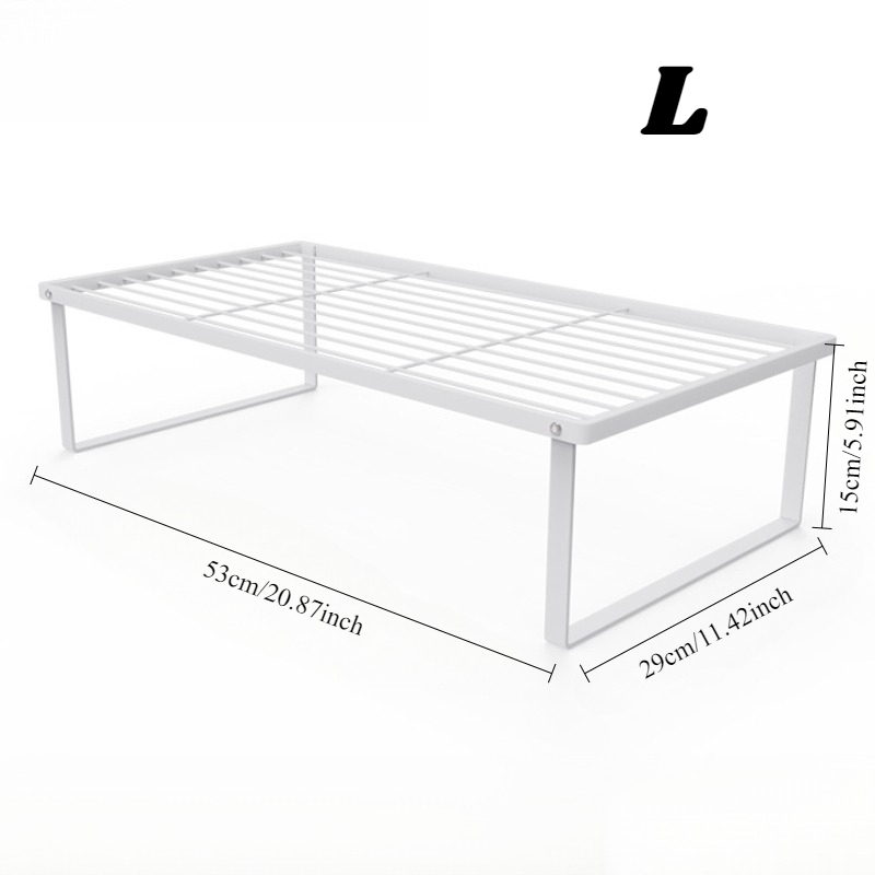 Heavy-duty Closet Organizer - Space- Stackable Metal Shelving Unit, Polished End, For Kitchen, Bedroom, Desk, Shoe, Bookshelf, Closet Shelves - , Compatible With , Shelf Liners, Utility Racks