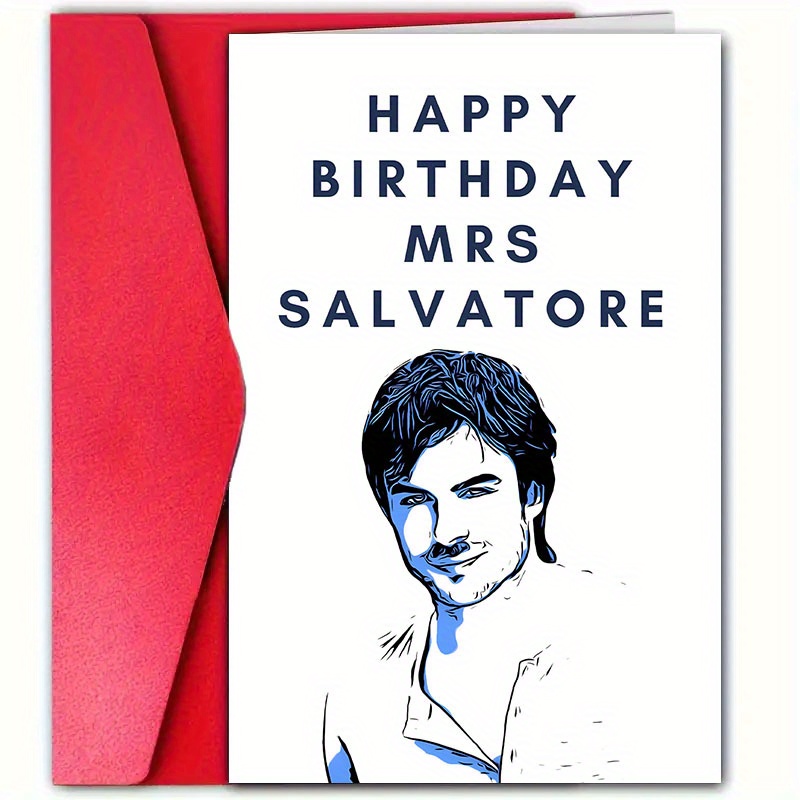TEMU 1 "happy Birthday, Mrs. Salvador" Red Envelope Greeting Card, A -themed Birthday Card Designed For Couples, , And Spouses, Made Of High-quality