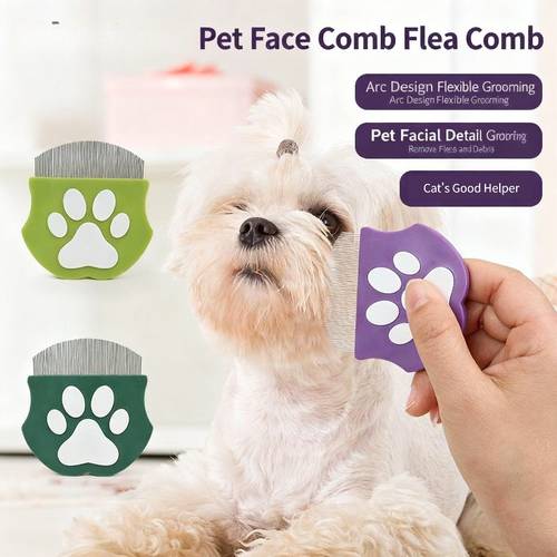 comb for dogs and cats designed for facial hair removal and flea control