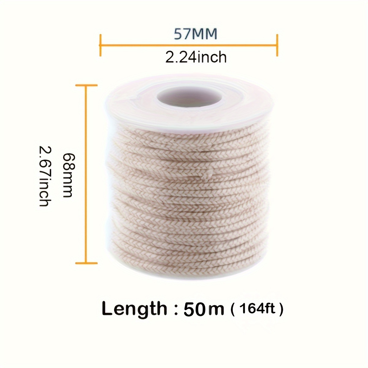 

Premium 1968.5-inch Candle Wick Roll - Diy Candle Making, Fits Sizes, 2.24" Diameter, Natural Braided Wick, 16.4' Long