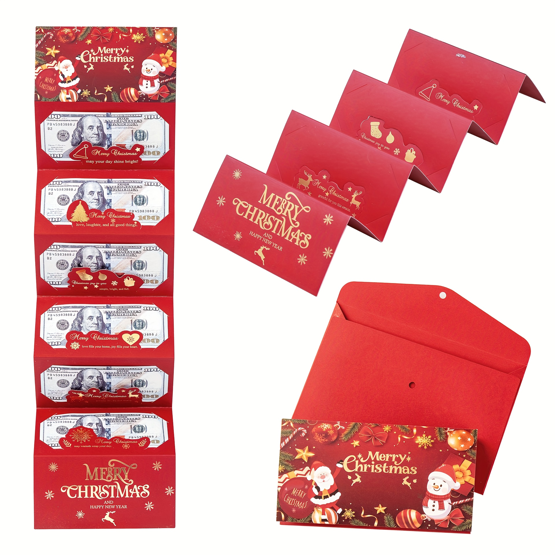 creative folding red envelope with santa claus card slot christmas new year gift bag suitable for parties and decorations christmas gift box small gift box gift box packaging lidded gift box holiday gift packaging Product details 0