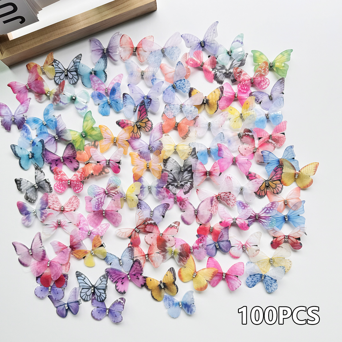 100pcs of mixed     hair clip non slip   clip side clip vintage hair clip gradient color hair accessories Product details 1