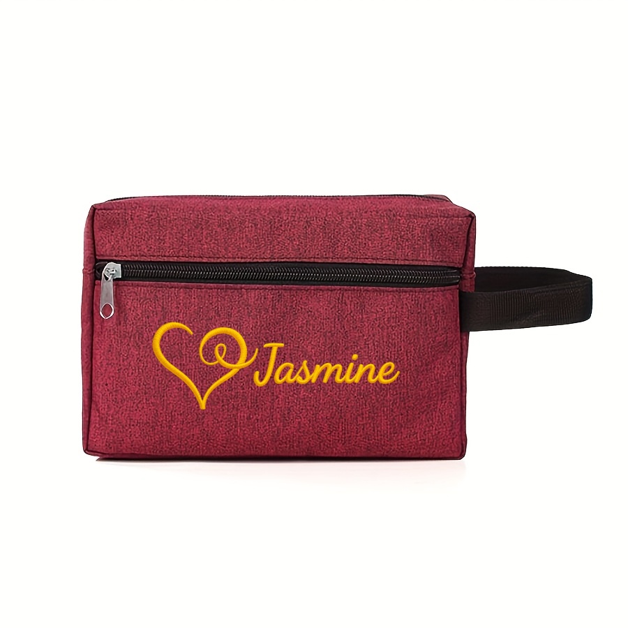 TEMU Borsa per trucco personalizzata con ricamato per - Grande capacit�, pieghevole, , borsa da viaggio per cosmetici con e cerniera qualit�, per