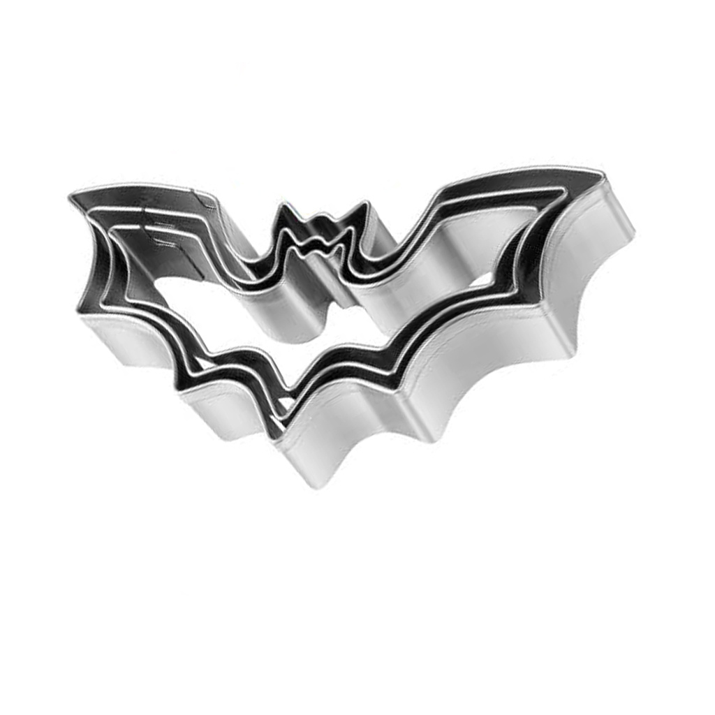 TEMU Moule à pâtisserie d'Halloween, lot de 3 emporte-pièces chauve-souris en acier inoxydable 430 de qualité alimentaire, tailles grande, moyenne et