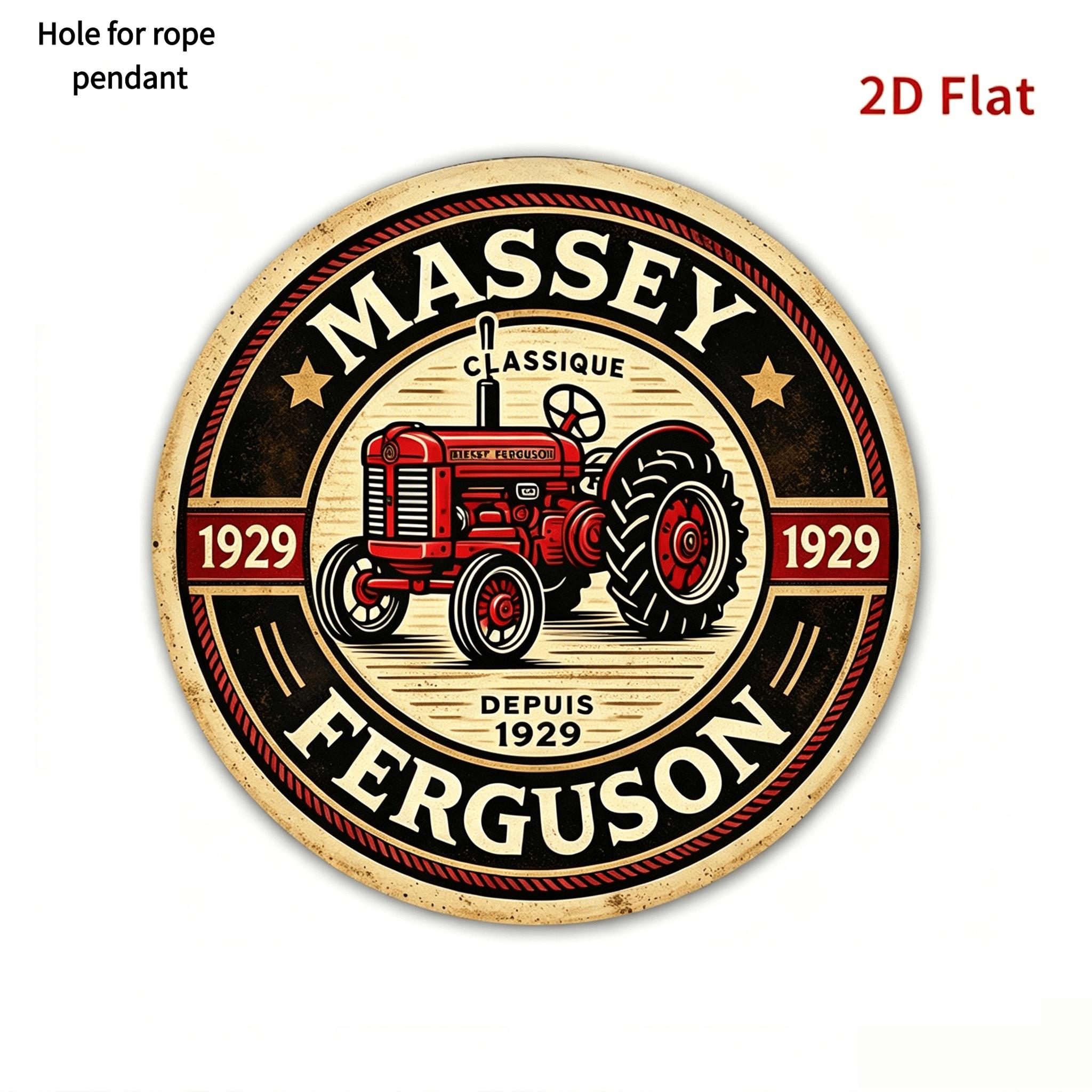 TEMU 2d Flat, 1pc Wooden Round Sign, Vintage Plaque About My 1929 Tractor, My Classic Vintage Tractor Decorative Sign, Suitable For Farm, Garage, Bar