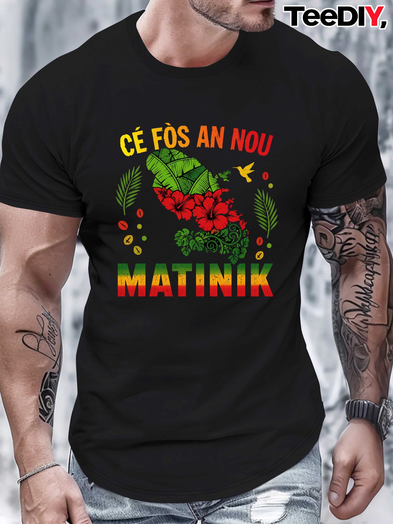 item picture hibiscus leaf mosaic island poster pure coded mens t shirt