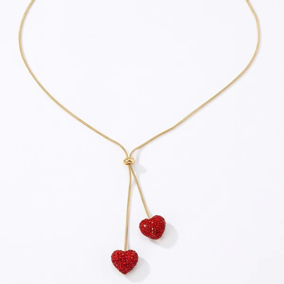 TEMU 1pc Women's Fashion Pendant Necklace, Featuring A Vintage Y2k Minimalist Geometric Heart-shaped Pendant With An Adjustable And Stretchable Round