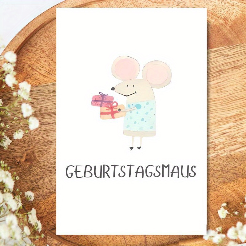 Fun German Mouse Birthday Card, Any Occasion - Ideal Gift For Friend, Brother, Sister, Son, Daughter, Husband, Boyfriend, Girlfriend, Wife