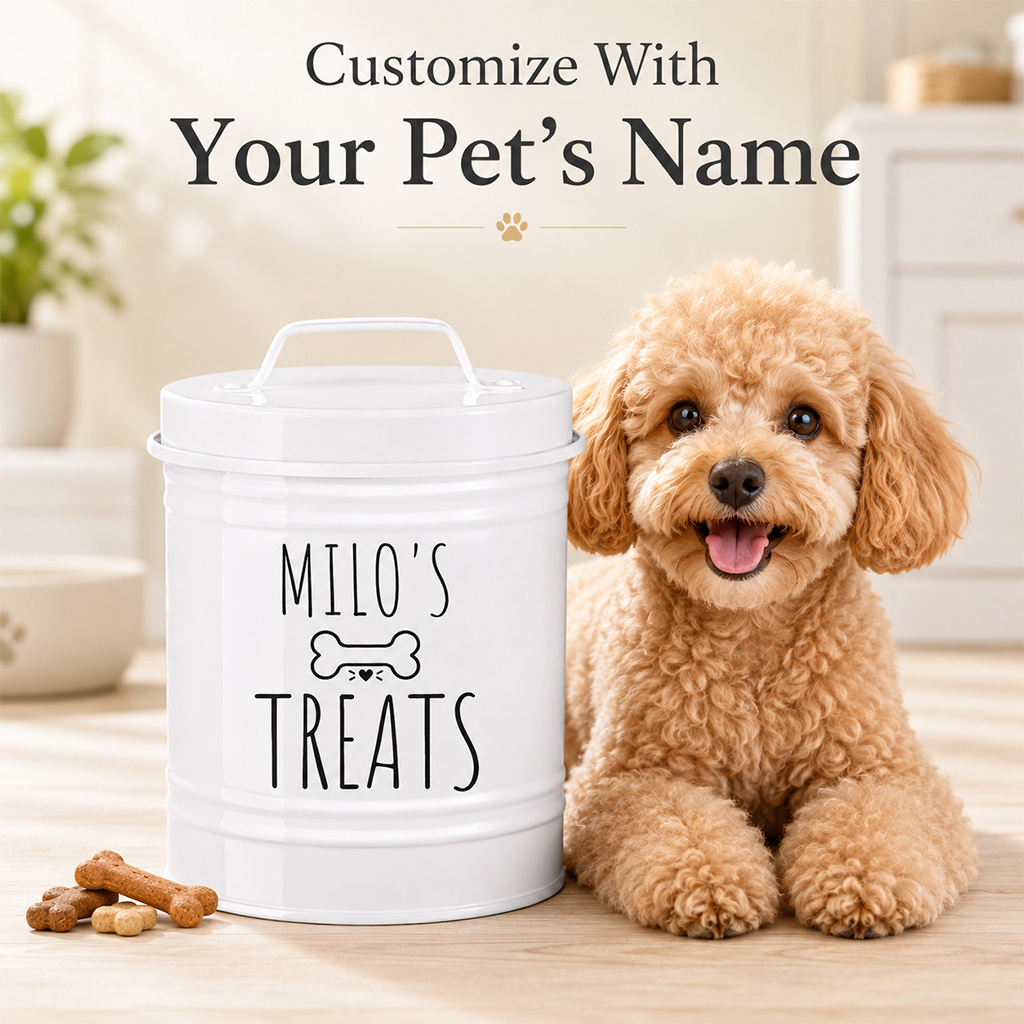 Customizable Iron Dog Food Storage Bucket with Lid