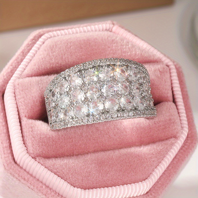 Cubic Zirconia Anniversary Wedding Band Ring