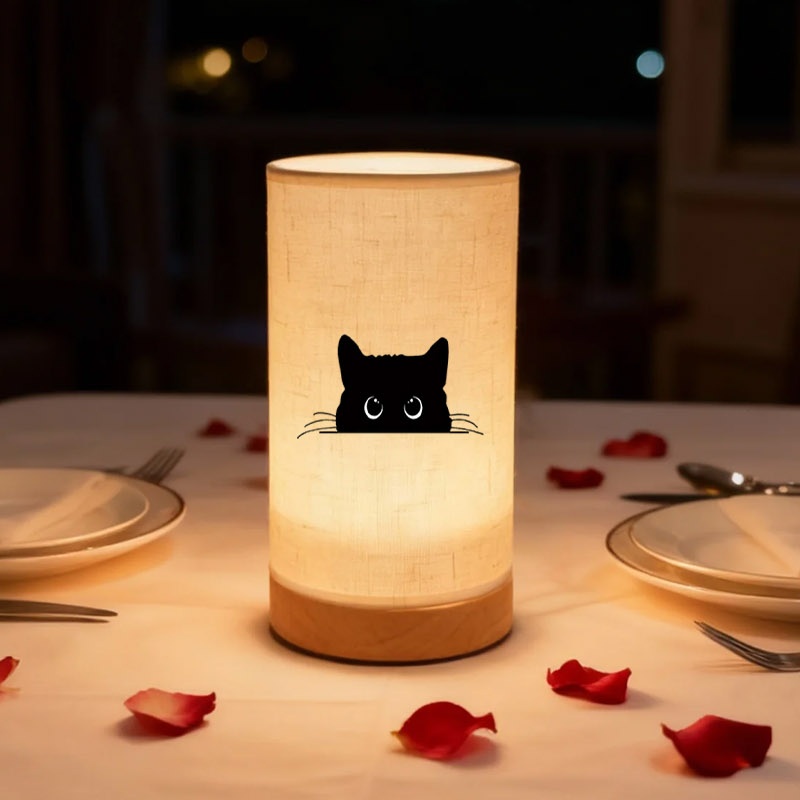 Cute Cat Silhouette Table Lamp for Home & Office Use