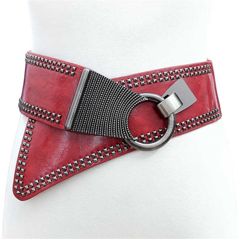 woman belt studded wide women belts punk rivet - Temu display picture 1