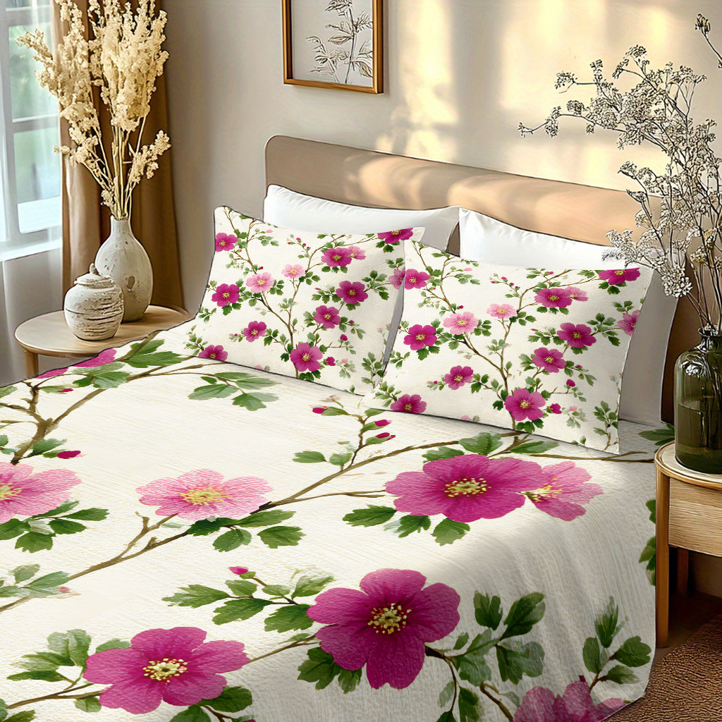100 Cotton 3Pcs Bedding Set 1 Flat Sheet 2