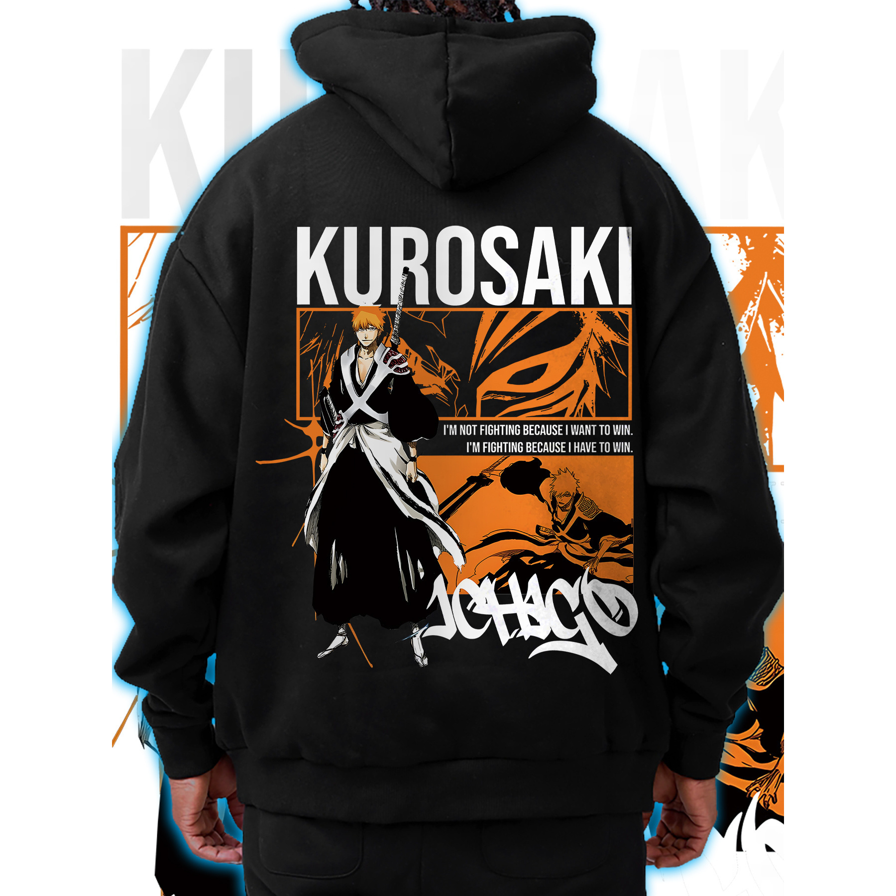 

Kurosaki Action Scene Fun Men' Casual Comfortable Hoodie Autumn And Winter Essential Sweater