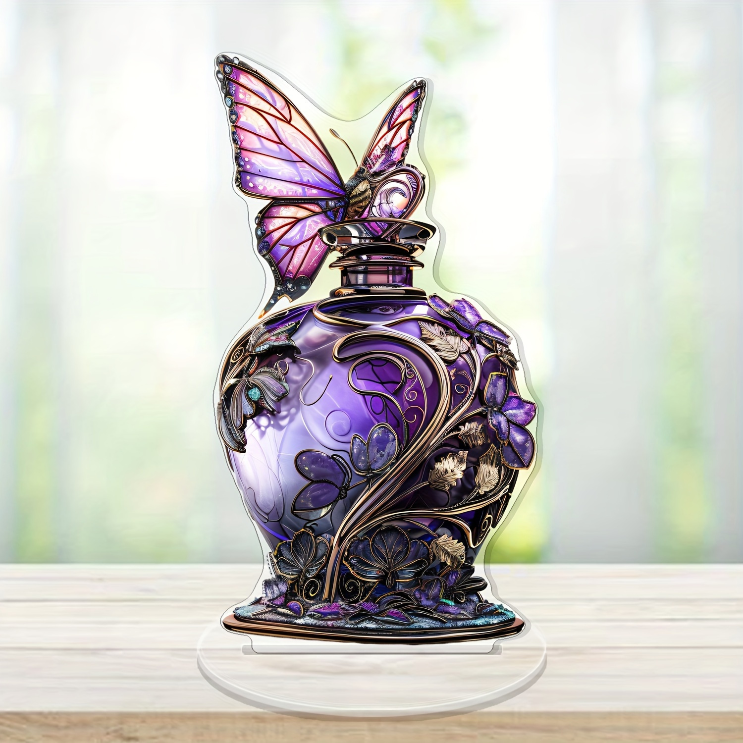 

Purple Jar-acrylic Table Decoration, 20.32cm X 10.92cm, Perfect Gift For , Unique Office And Home Accessories