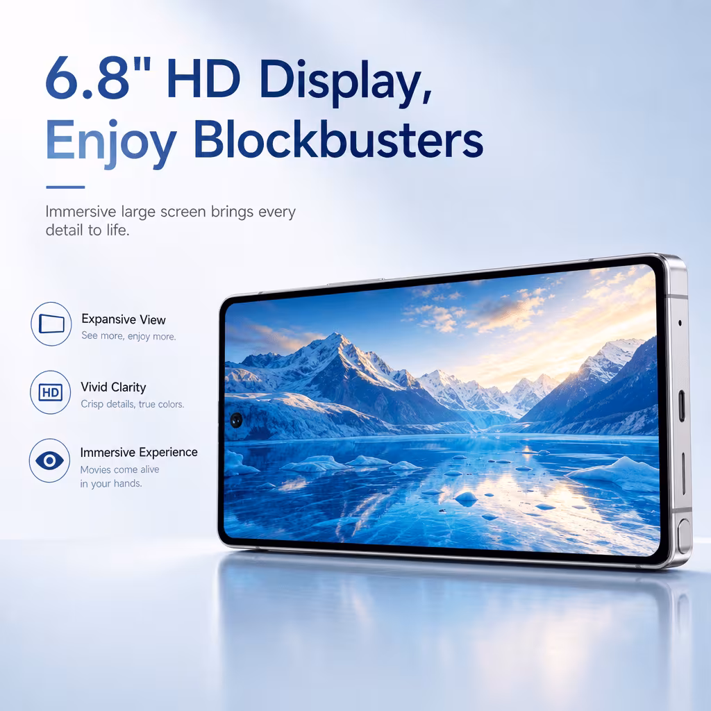 sim free unlocked phone perfect gift 6 8 inch hd large display 4gb 64gb expandable storage camera stylus case Product details 1