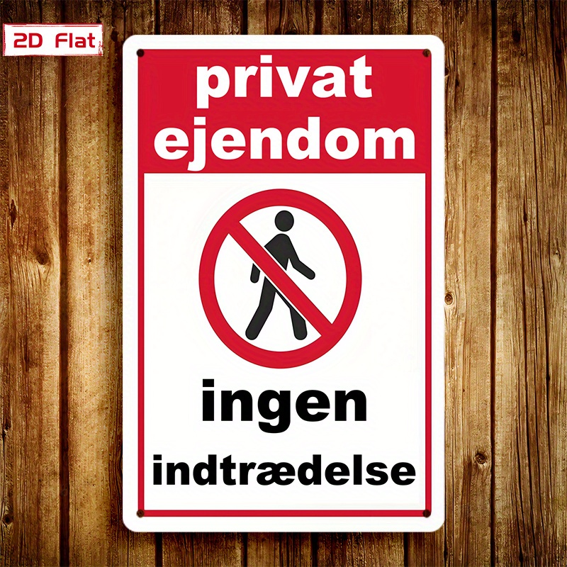 TEMU 2d Flat - 1 Item, 2d/flat, Indicating That Entry Is Prohibited In Denmark, Used To That Area And Not Allowed. Suitable For Homes, Stores, And