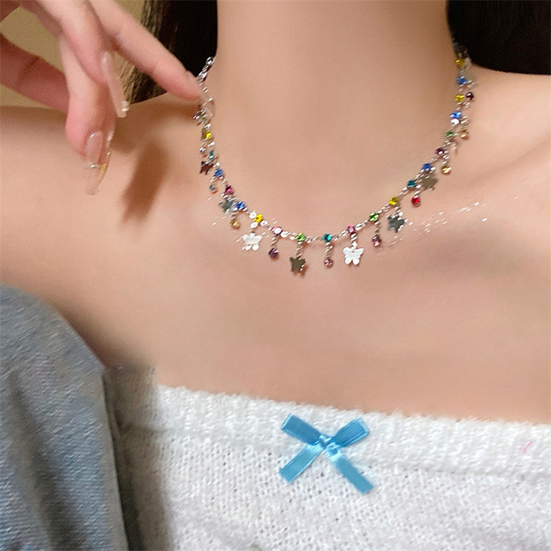 TEMU 1pc Collar de con Colgante de Cuentas Coloridas y Dulces, Camiseta de Mujer con , Cadena de Clavícula, Joyería de , Regalo de