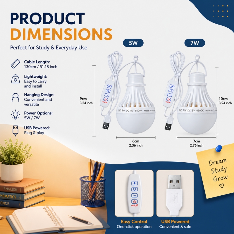 Desktop Hanging LED Ambient Light with Adjustable Brightness & Color Temperature