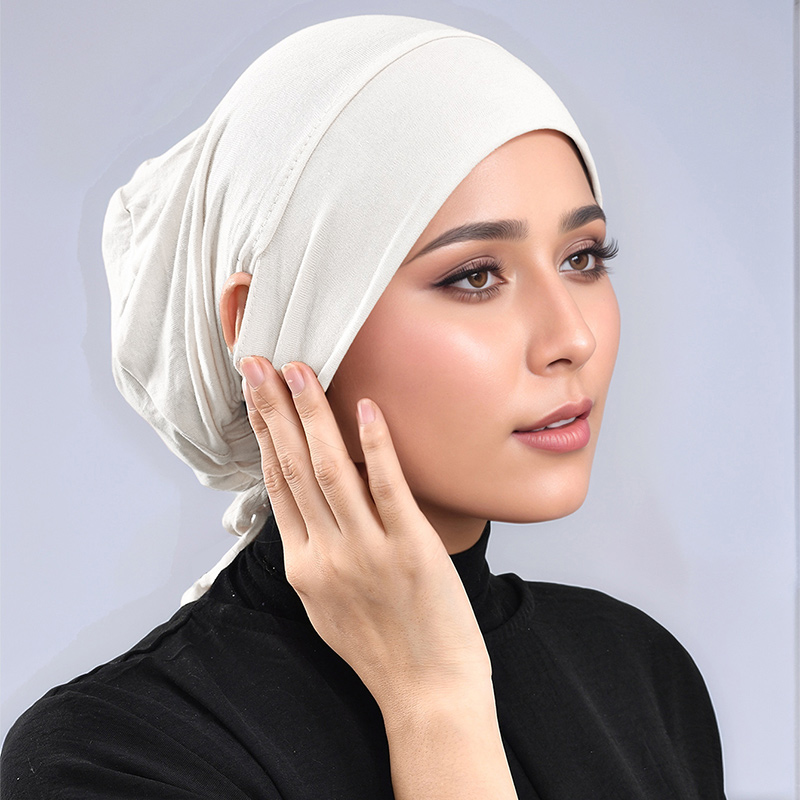 TEMU 1pc Women's Adjustable Ear- Headband Cap, Fashionable And Elegant Elastic Base Cap For Hijab, Multiple Colors To Match Outfits, Suitable For ,