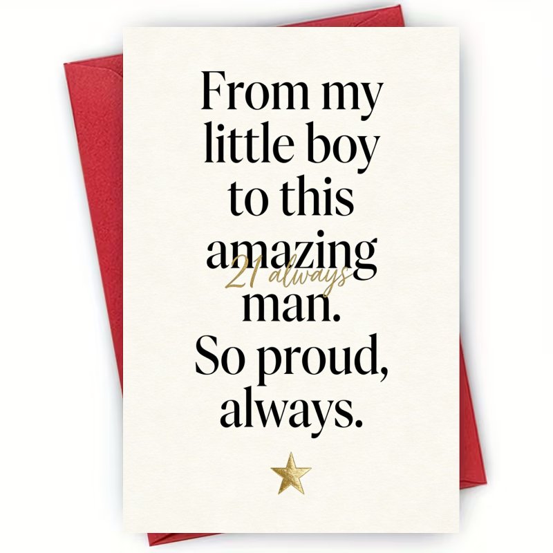 TEMU 1pc Greeting Card And 1pc Envelope. 1pc 21st Birthday Greeting Card With Envelope For Birthday Congratulations - Fun Greeting Card Designed For