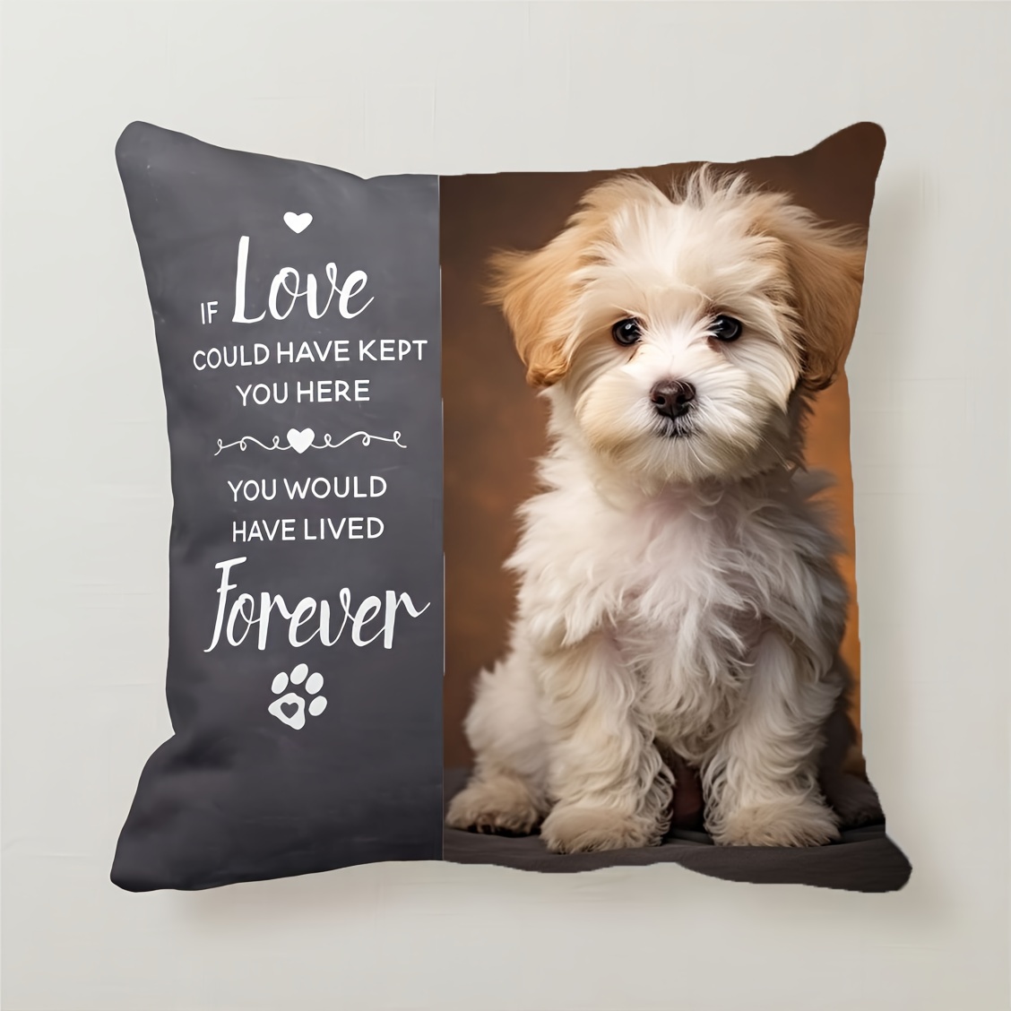 TEMU 1 Custom Pillow Cover Featuring A Pet , An Ideal Present For Dog Enthusiasts, Perfect For Decorating Sofas, Living Rooms, And Bedrooms, Does Not