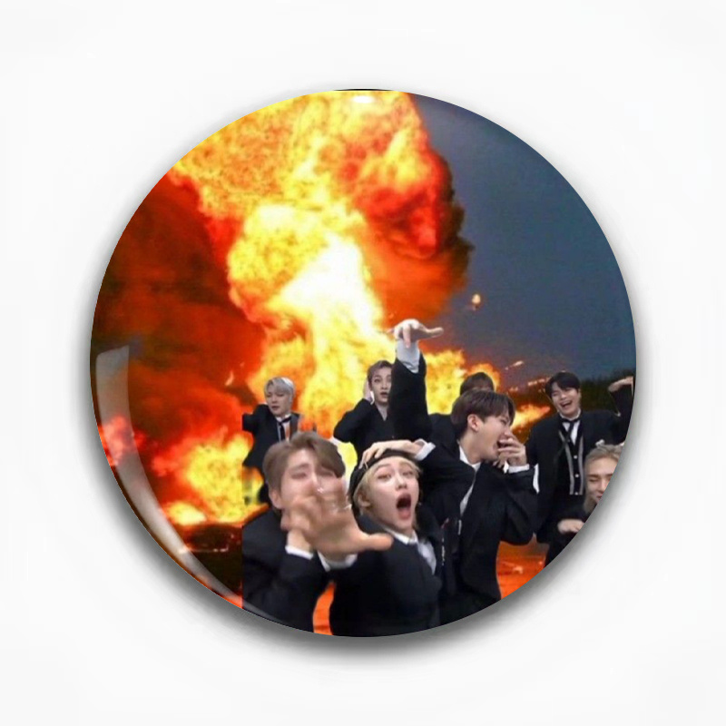 TEMU Broche unisexe ronde style groupe de musique et dessin anime, épingle badge - et cadeau amusant pour , les de classe et , 58 mm tendance, 1
