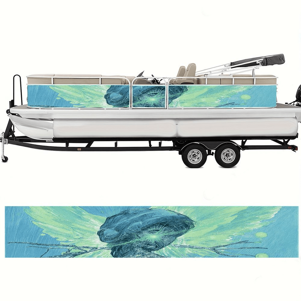 2pcs 2D Abstract Artistic Angel Wings Boat Decals