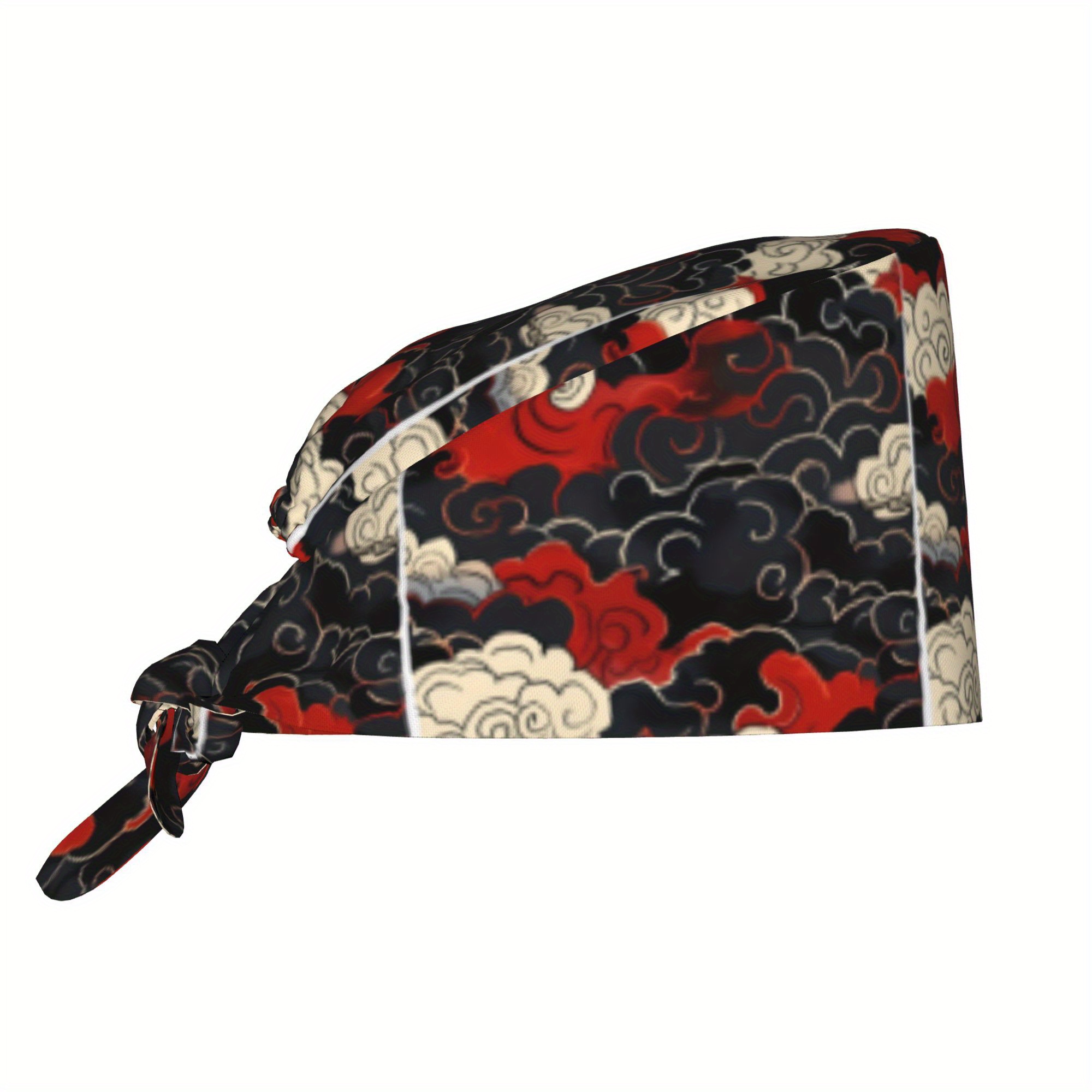 TEMU 1pc Of Unisex Stylish Work With A Japanese Design - A Lightweight Adjustable With A Tie-back, Suitable For Nurses, Dustproof For Chefs And