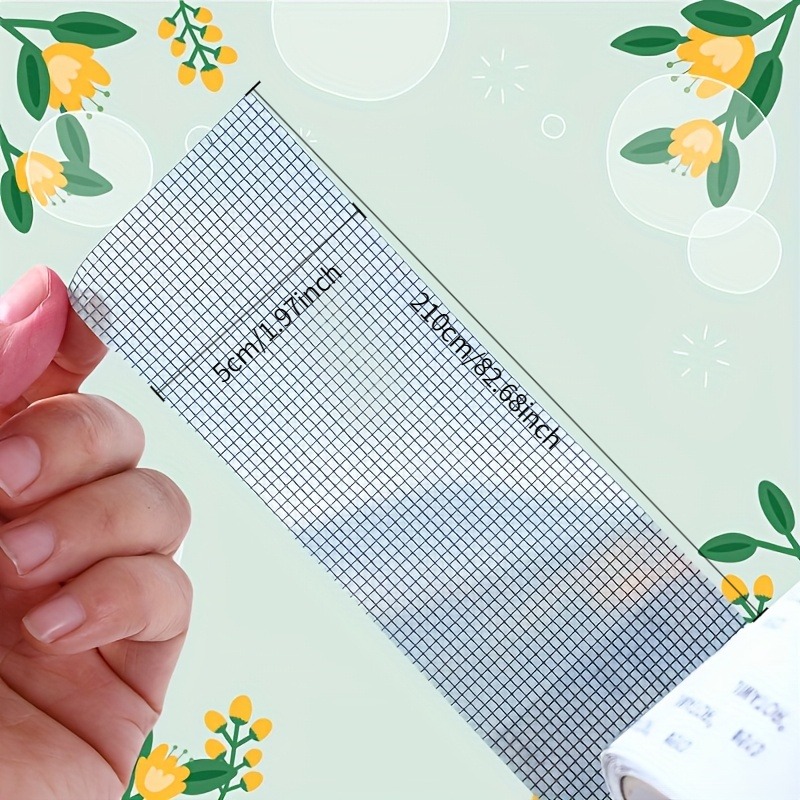 TEMU 210cm Long, 5cm Wide (82.67in X 1.97in) Window Sealing Repair Tape, Self-adhesive Mesh Patch Set, Fiberglass Coating, Suitable For Doors And