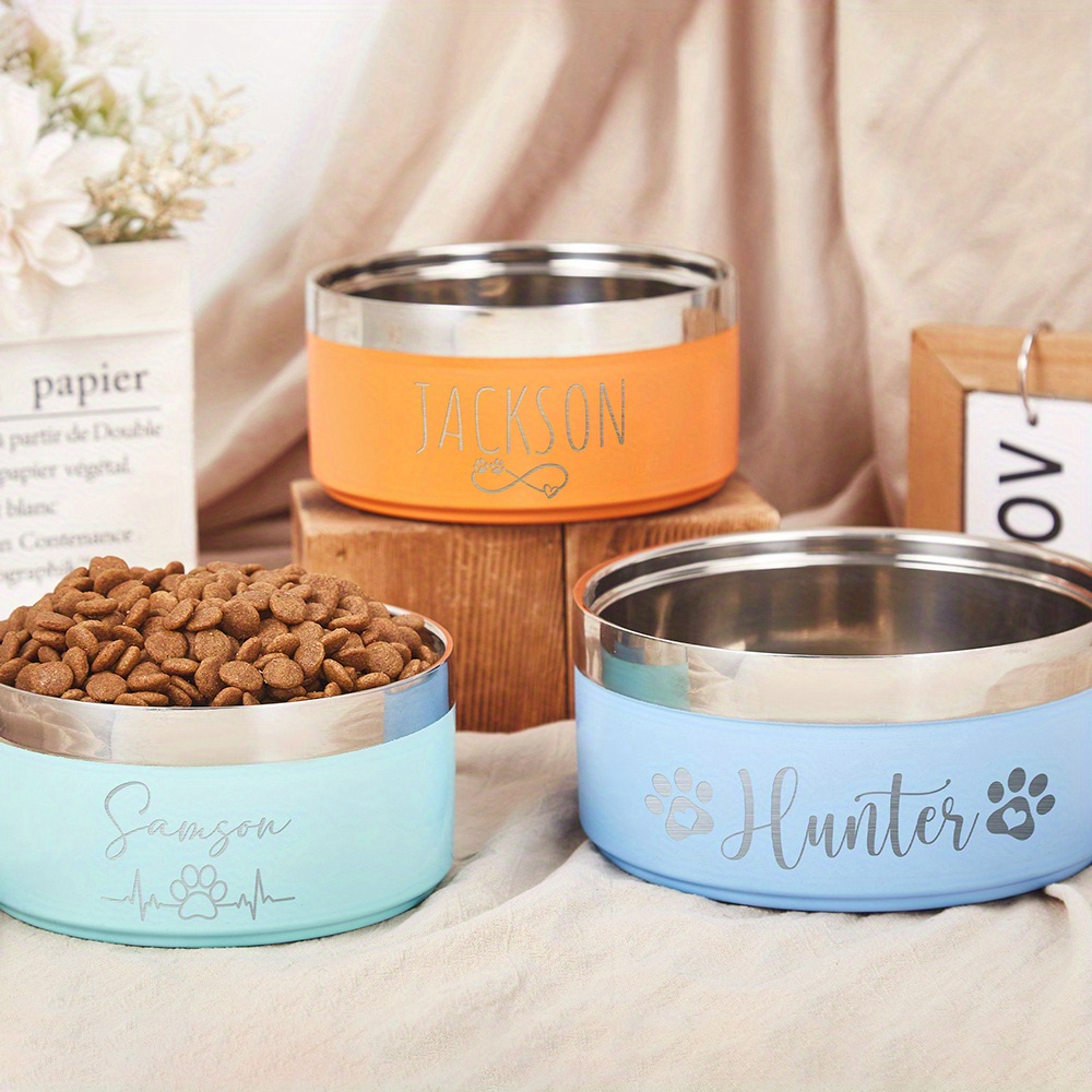 custom dog bowl pet food and water bowl personalized stainless   feeding bowl with name pet gift unique dog gift for dog owners suitable for   Product details 0