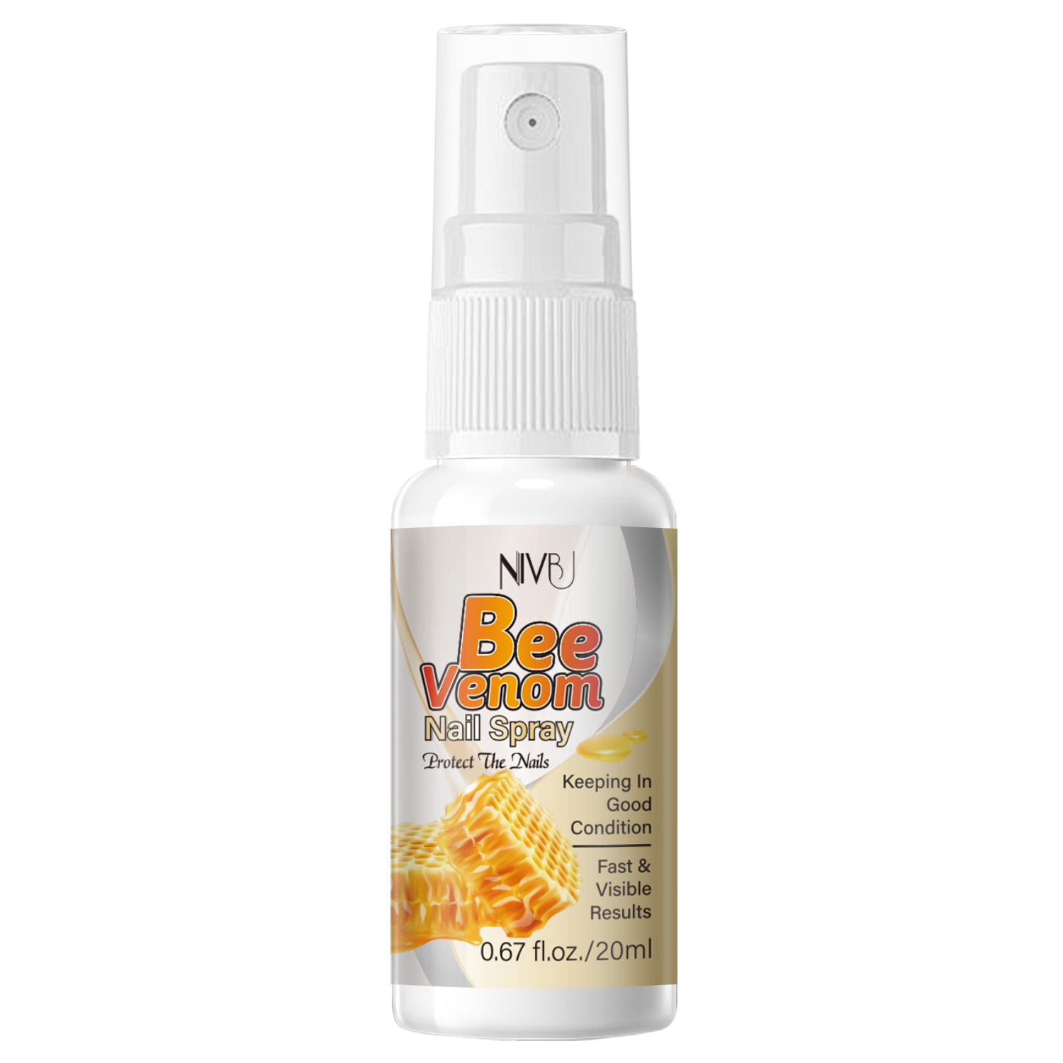 Image of Bee Venom Nail Spray Suitable For - Fast-acting Toenail & Fingernail, Results In 2 Days, Alcohol-free Safe Formula For, Thick, Rough, Overgrown Or Deformed Nails, For All Nail Types, 0.68oz