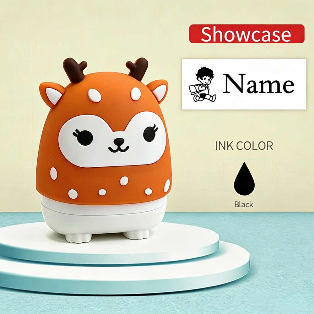 TEMU 1pc Cute Personalized Name Custom Clothing Stamp, Cartoon Design, School Uniform Socks Signature, Stationery Pencil Case Classification,