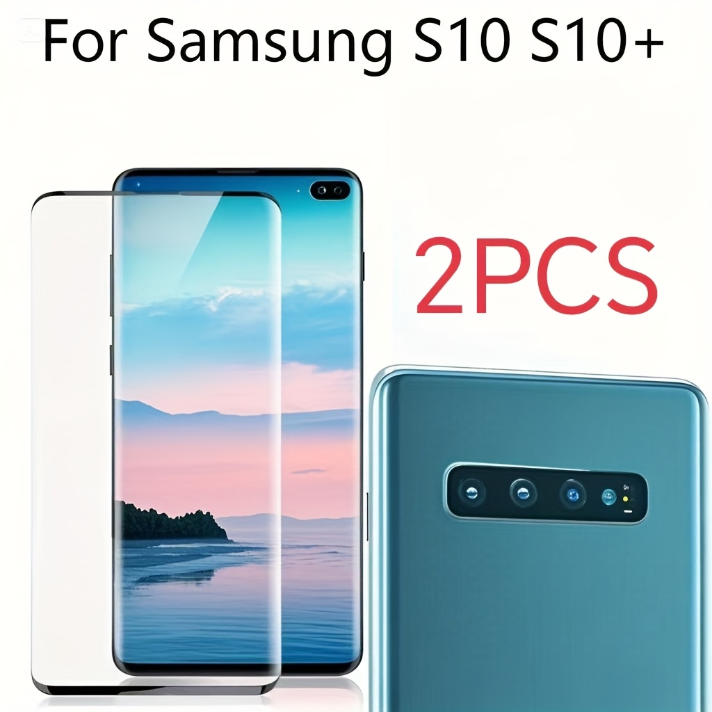E-shop 2er-Set Displayschutzfolien aus gehärtetem Glas, passend für Galaxy S10 S10+ Handys, High-Definition, transparent, kratzfest und blasenfrei