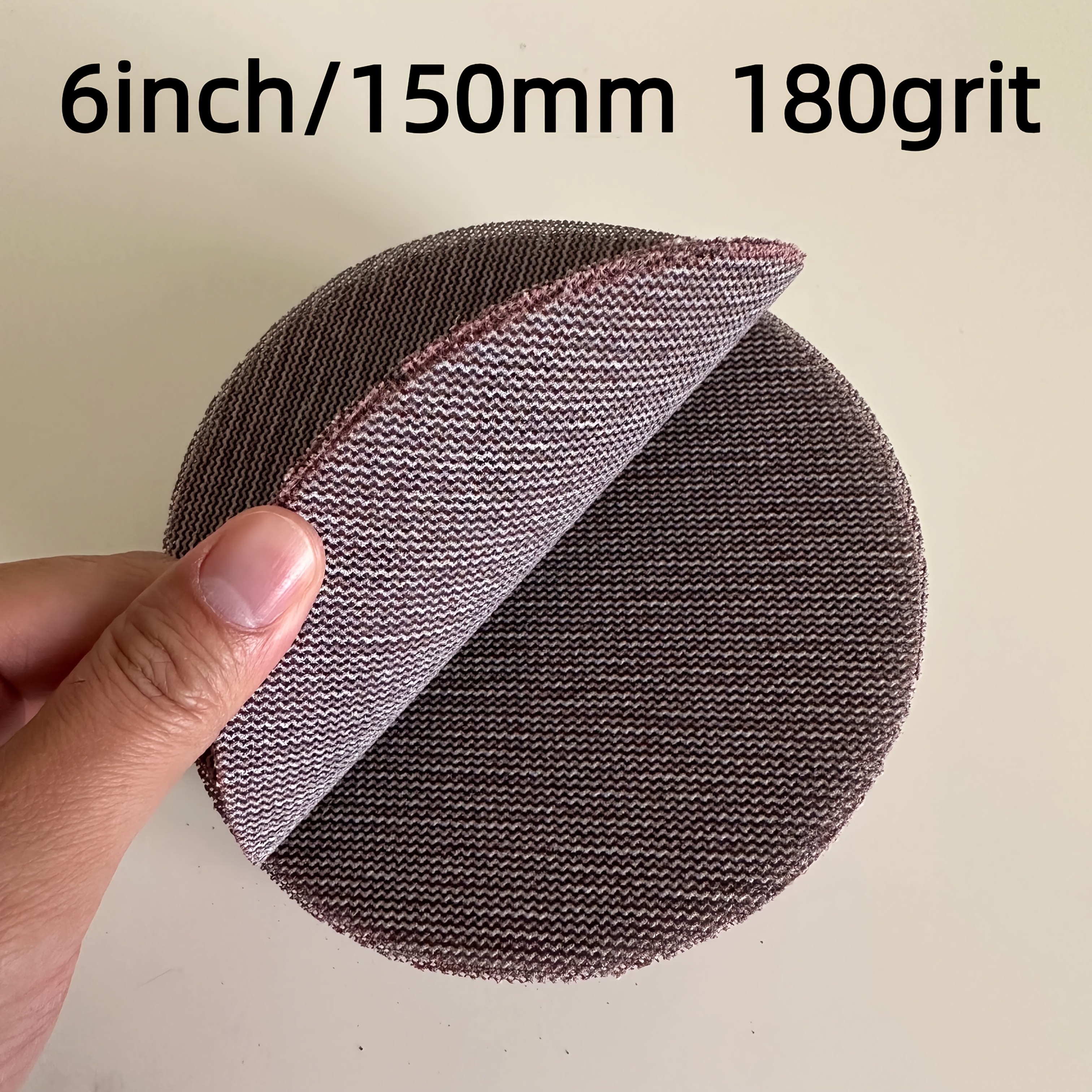Image of Pneumatic Sander 6-inch/150mm Round Mesh Sandpaper - Anti-clogging Mesh Backing, Medium Grit, Compatible With Orbital For Woodworking, Automotive & Surface Preparation