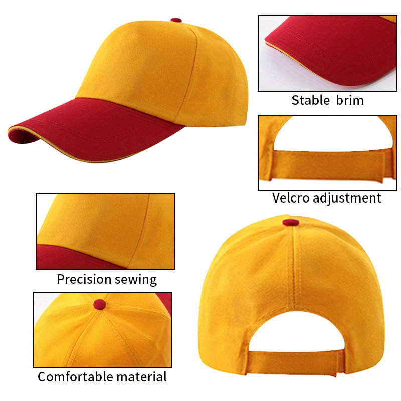 15pcs Customizable Baseball Caps, Lightweight Adjustable Sun Hats