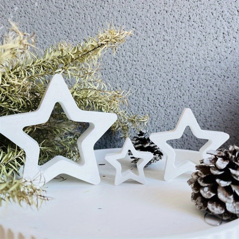 

Silicone Mold - 3 Christmas Stars Casting Molds, Christmas Decoration, Handmade Concrete Raysin Silicone Moulds