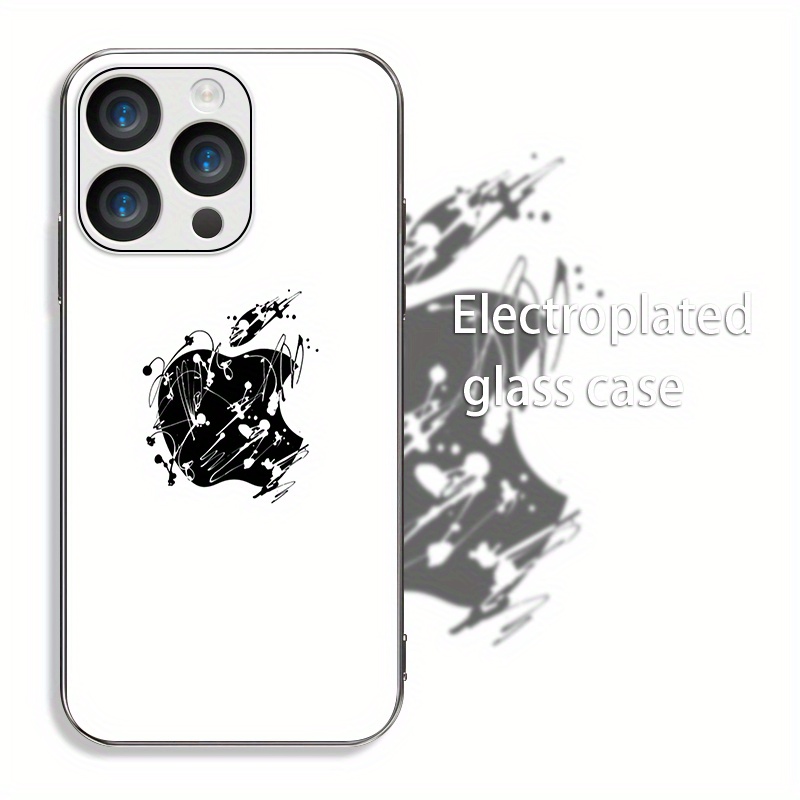 TEMU Phone Case: Art Design Case: Stylish And Elegant With Latest Electroplated Tempered Glass Technology, Featuring Minimalist Patterns, Compatible