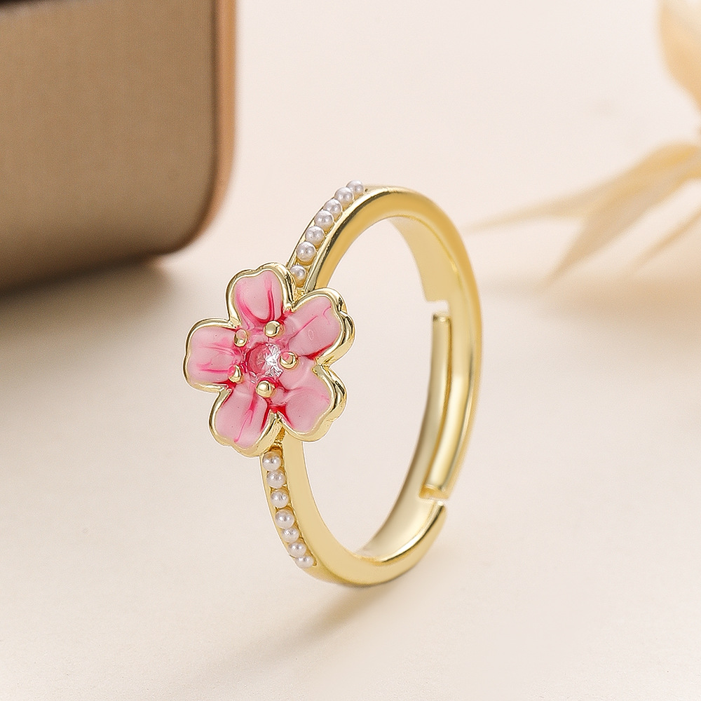 TEMU 1 Flower Ring For Teenager, Exquisite High-end Best , Trendy Retro Sweet Flower Language Three-dimensional, For Teenager, For Teenager