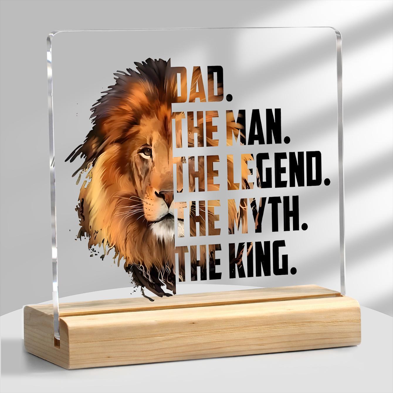 2d flat 1  dad gift acrylic plaque with wooden base powerful gift for father from daughter or son desk decor for home office birthday fathers day christmas gifts