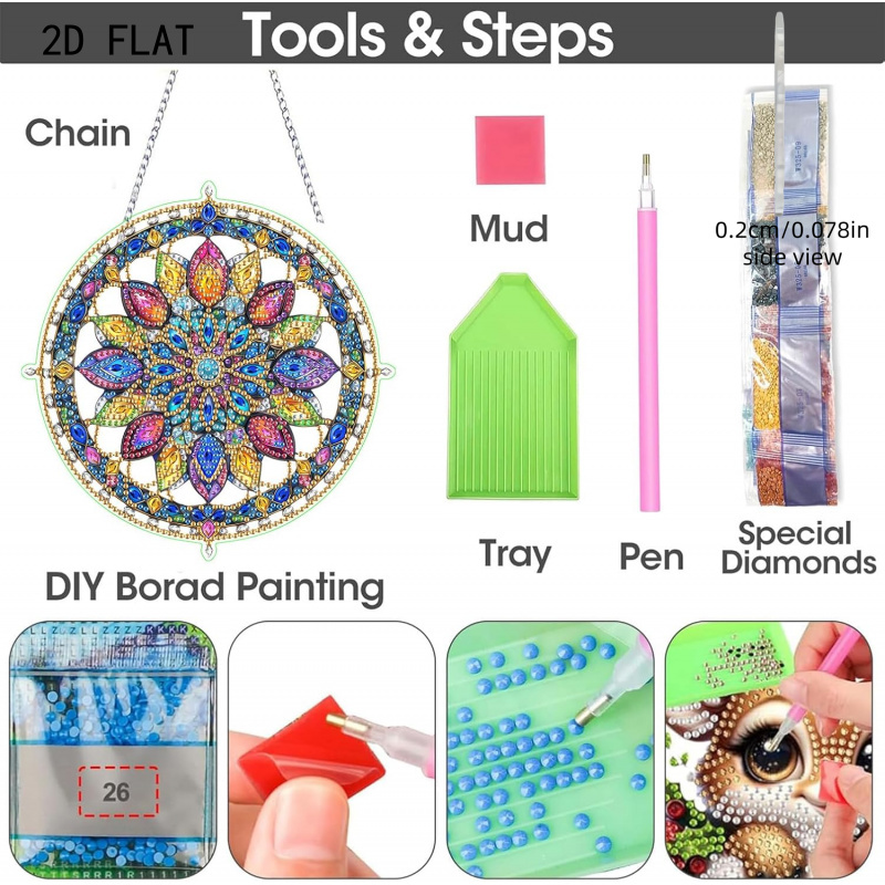 Flower Hanging Diamond Art Kits for Adults, Suncatcher Gift