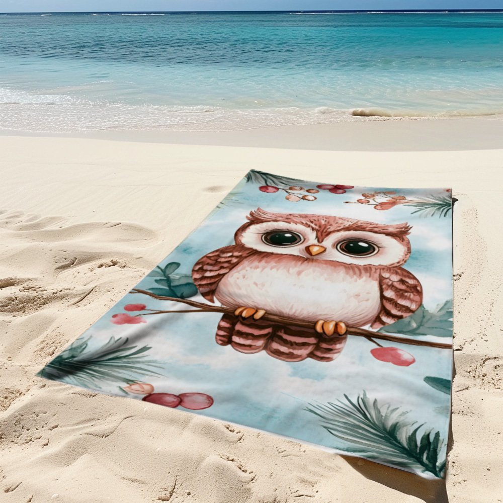 E-shop Weihnachtseulen-Druck Mikrofaser Strandtuch - Schnelltrocknend, Sandabweisend & Leichtes Handtuch & Tragbare Stranddecke für Pool, Reisen,