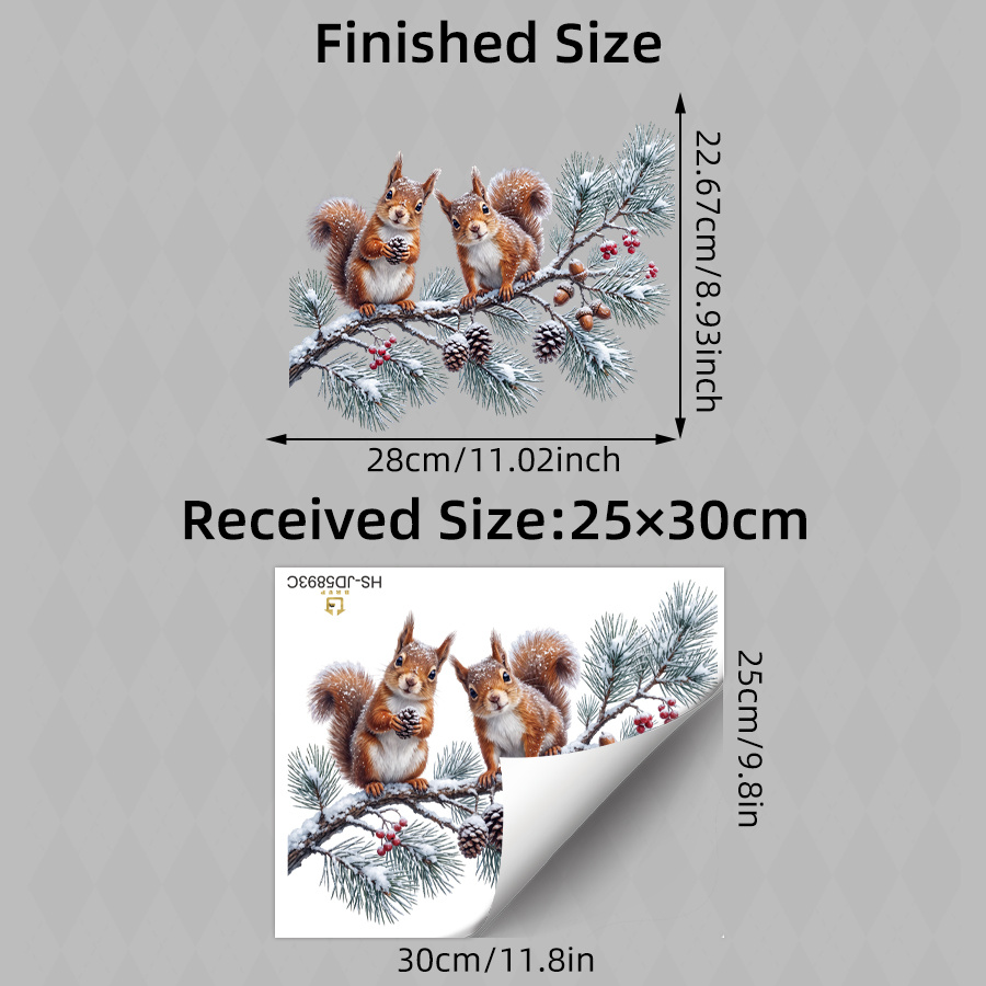 Image of Winter Window Stickers, On Snowy Pine Branch, Double-sided Electrostatic Window Clings, For Room Glass Window Christmas For Home Decor Decal