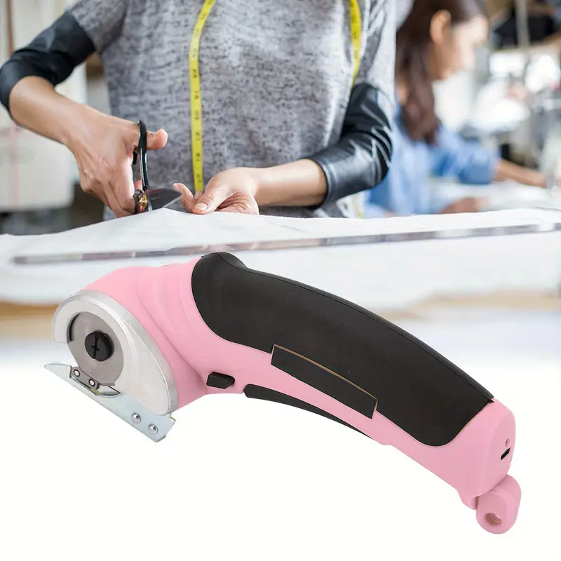1pc cordless electric scissors rotary cutter for cloth fabric leather carpet with interchangeable attachments multi cutting durable storage case perfect gift for diy enthusiasts crafters sewing projects details 1