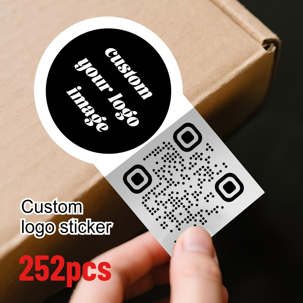 TEMU Individuelle 2,36-Zoll Exklusivdesign | Personalisierte Logo- Text-QR-Code-Aufkleber aus PVC-Material, lebendig langlebig, geeignet für Tablets,